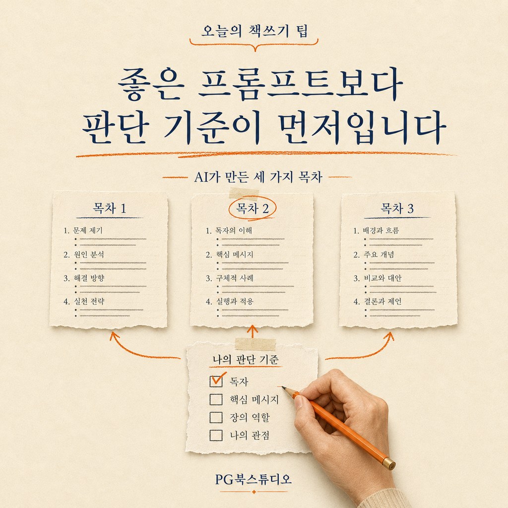 오서현의 베스트셀러 기획 노트 ― 좋은 프롬프트보다 판단 기준이 먼저입니다